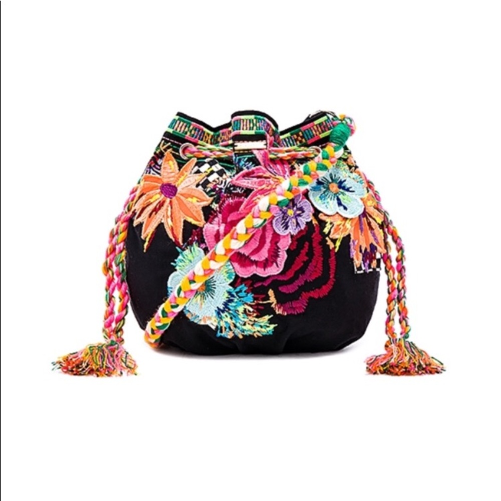 Agua Bendita Floral Embroidered Crossbody Pouch